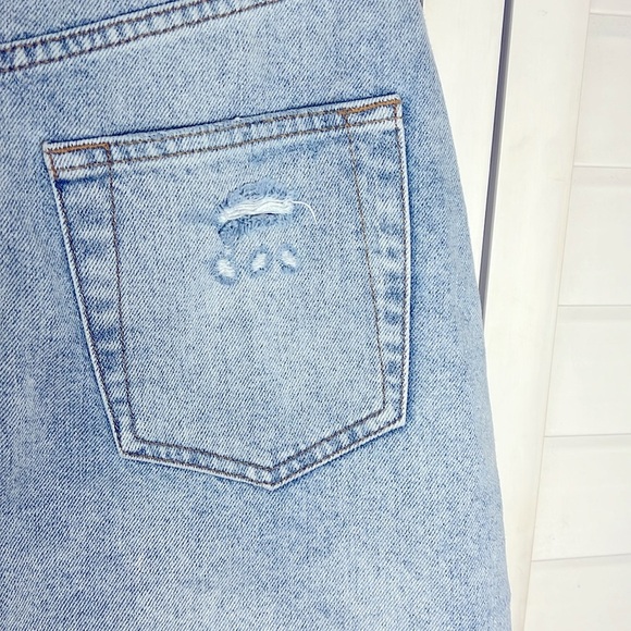 Urban Outfitters BDG Asymmetrical Cross Waist Wrap Distressed Denim Skirt Size S - Picture 10 of 11